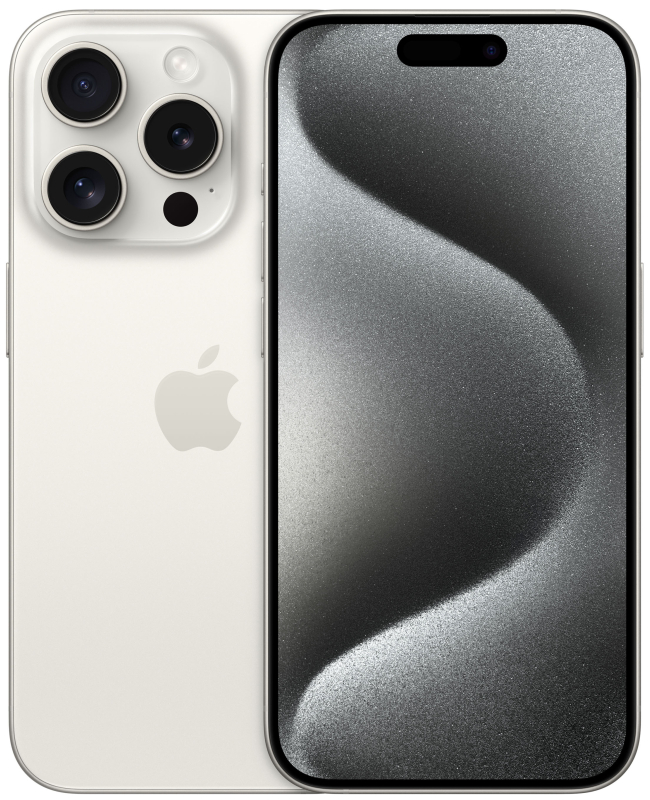Apple iPhone 15 Pro, 512 ГБ (2 nano sim), титановый белый  1